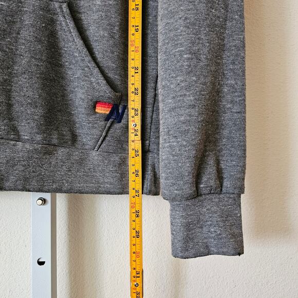 AVIATOR NATION Heather Grey Venice CA Drawstring Rainbow Surf Hoodie Sz M - Picture 15 of 16